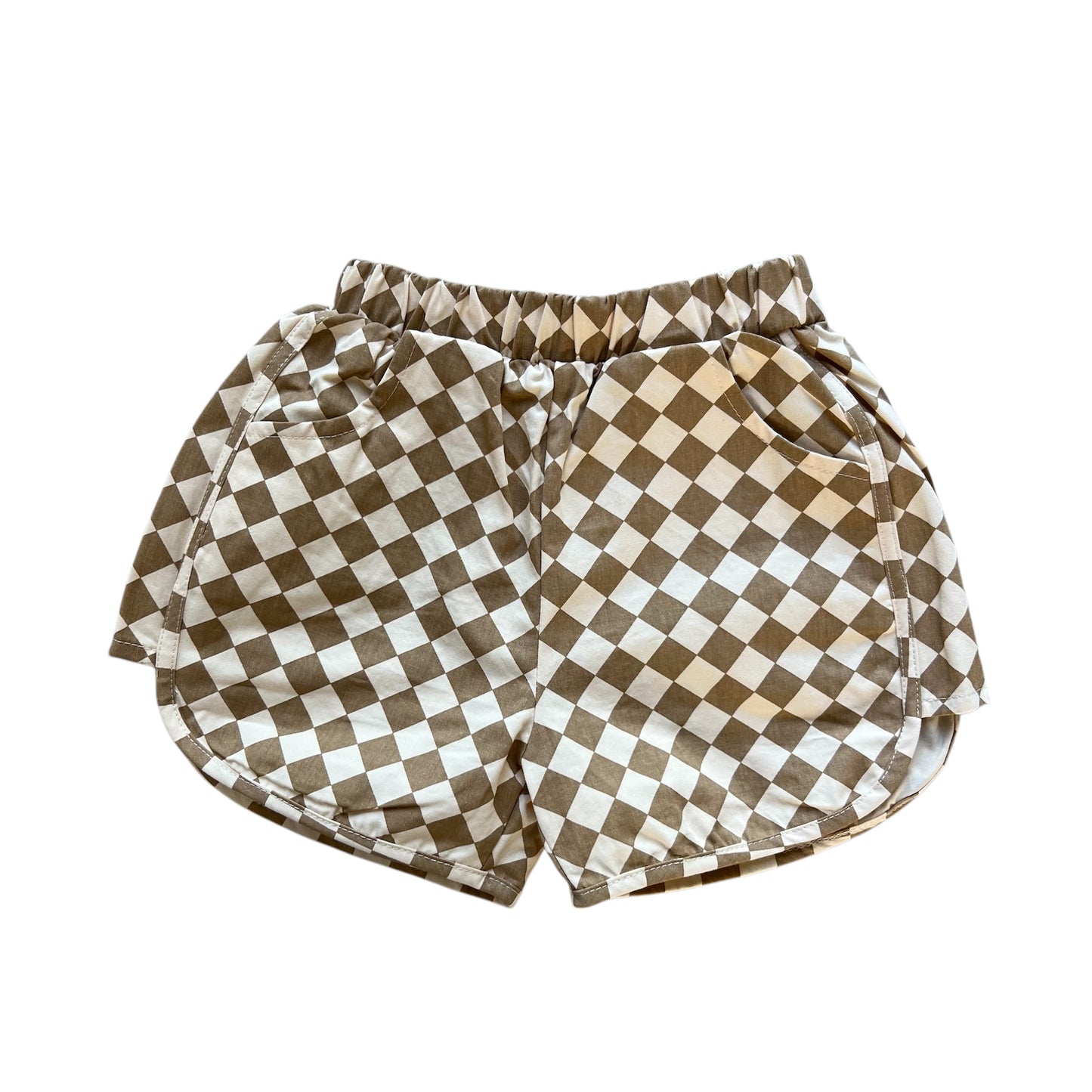 Diamond Check Shorts Biscuit
