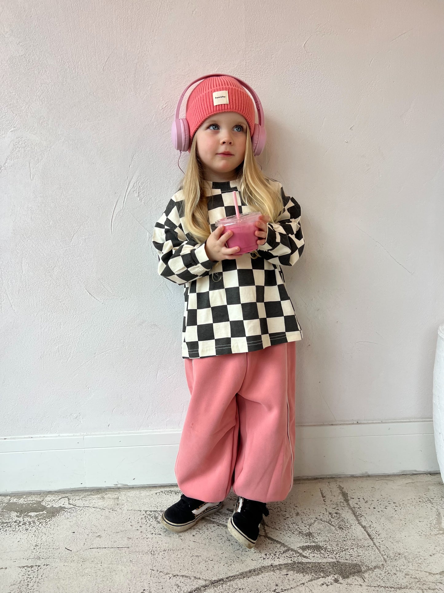 Lux knit beanie - Strawberry pink