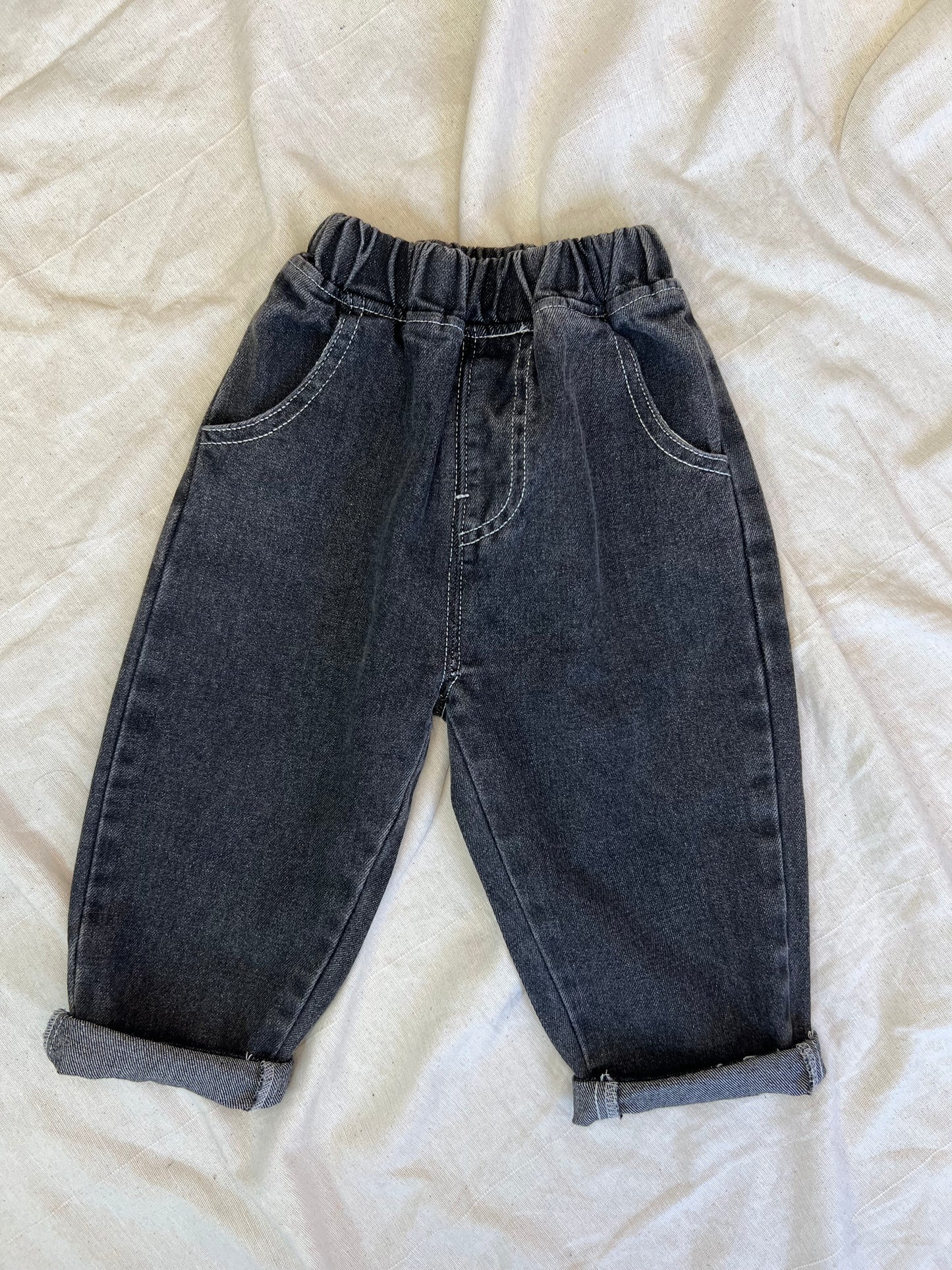 Black acid wash jeans