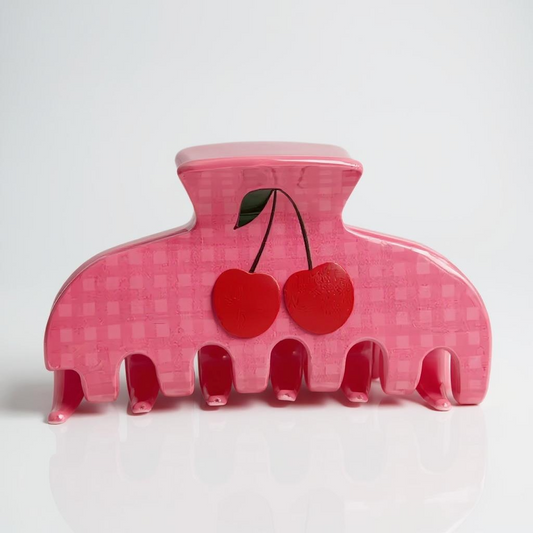 Pink Cherry Claw Clip