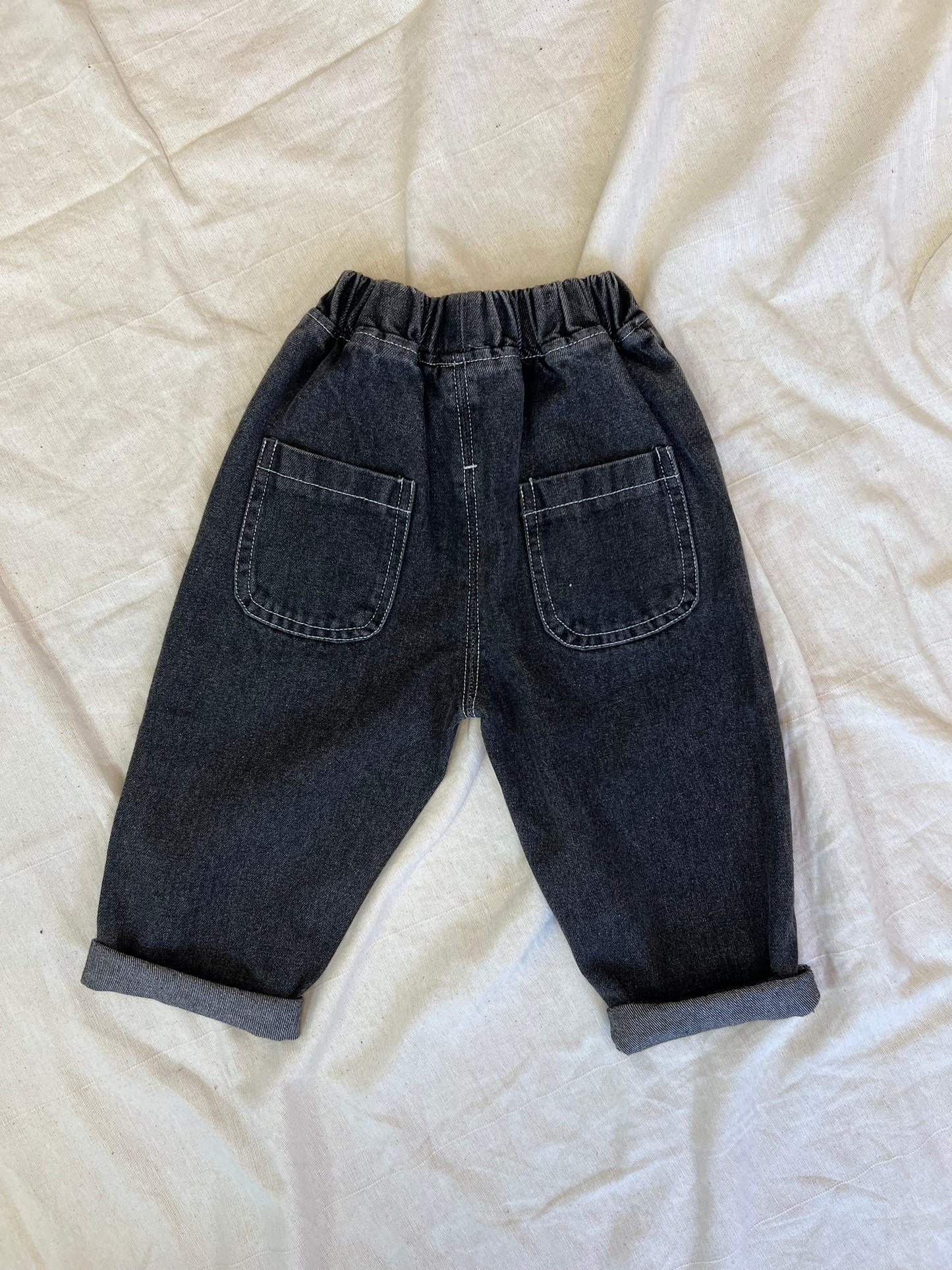 Black acid wash jeans