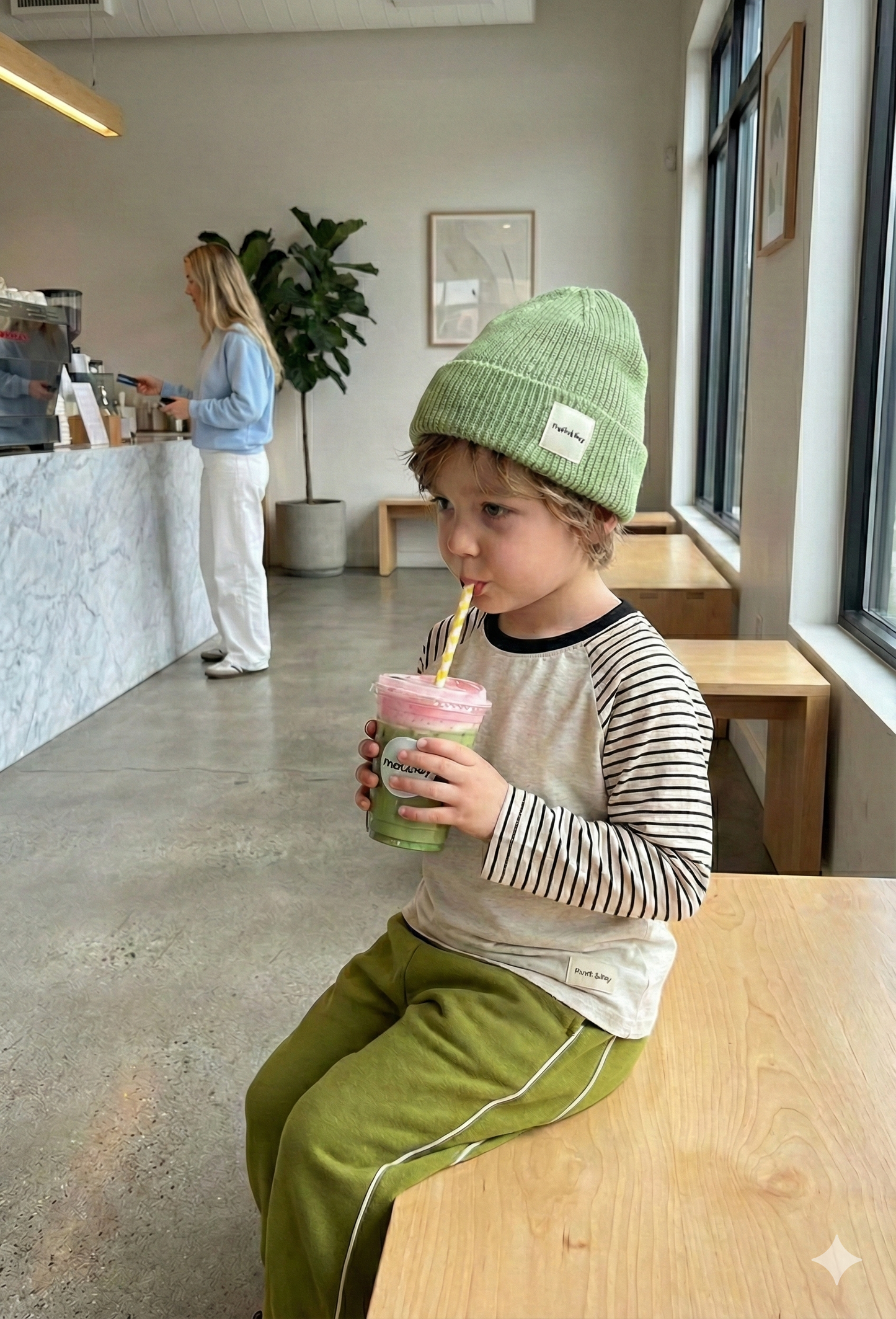 Lux knit beanie - Pistachio Green