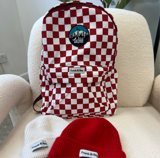 Red Checkerboard Backpack