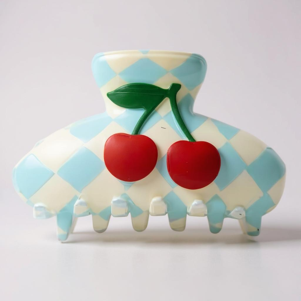 Blue Cherry Claw Clip