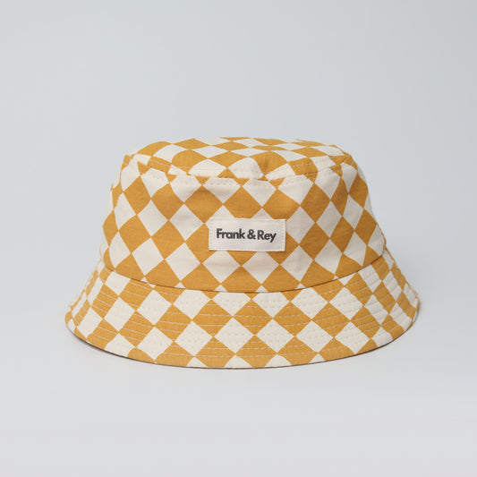 Yellow Diamond Check Bucket Hat