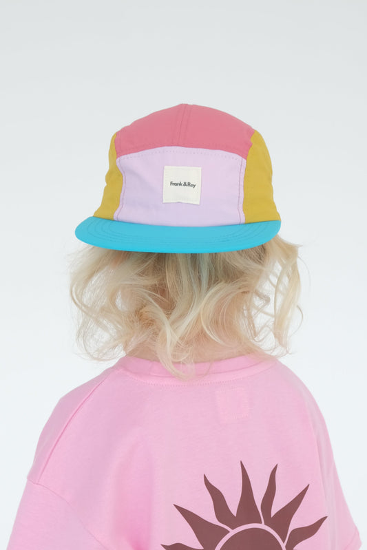 Colour Block 5 Panel Cap - Blue