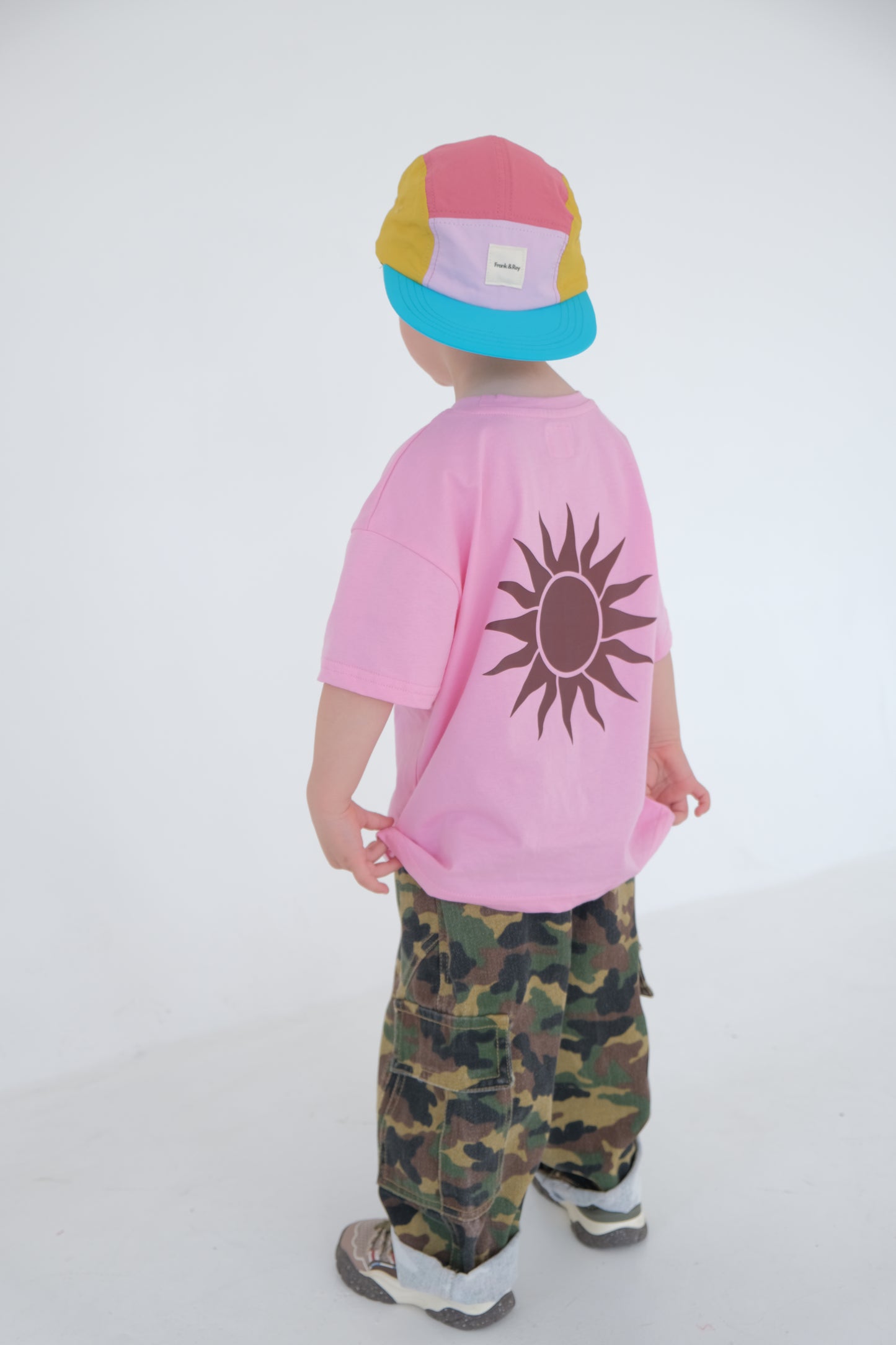 Colour Block 5 Panel Cap - Blue