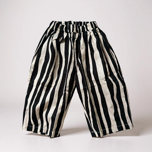 Black & Cream Stripe Trousers