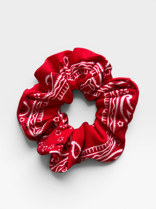 Red Bandana Scrunchie