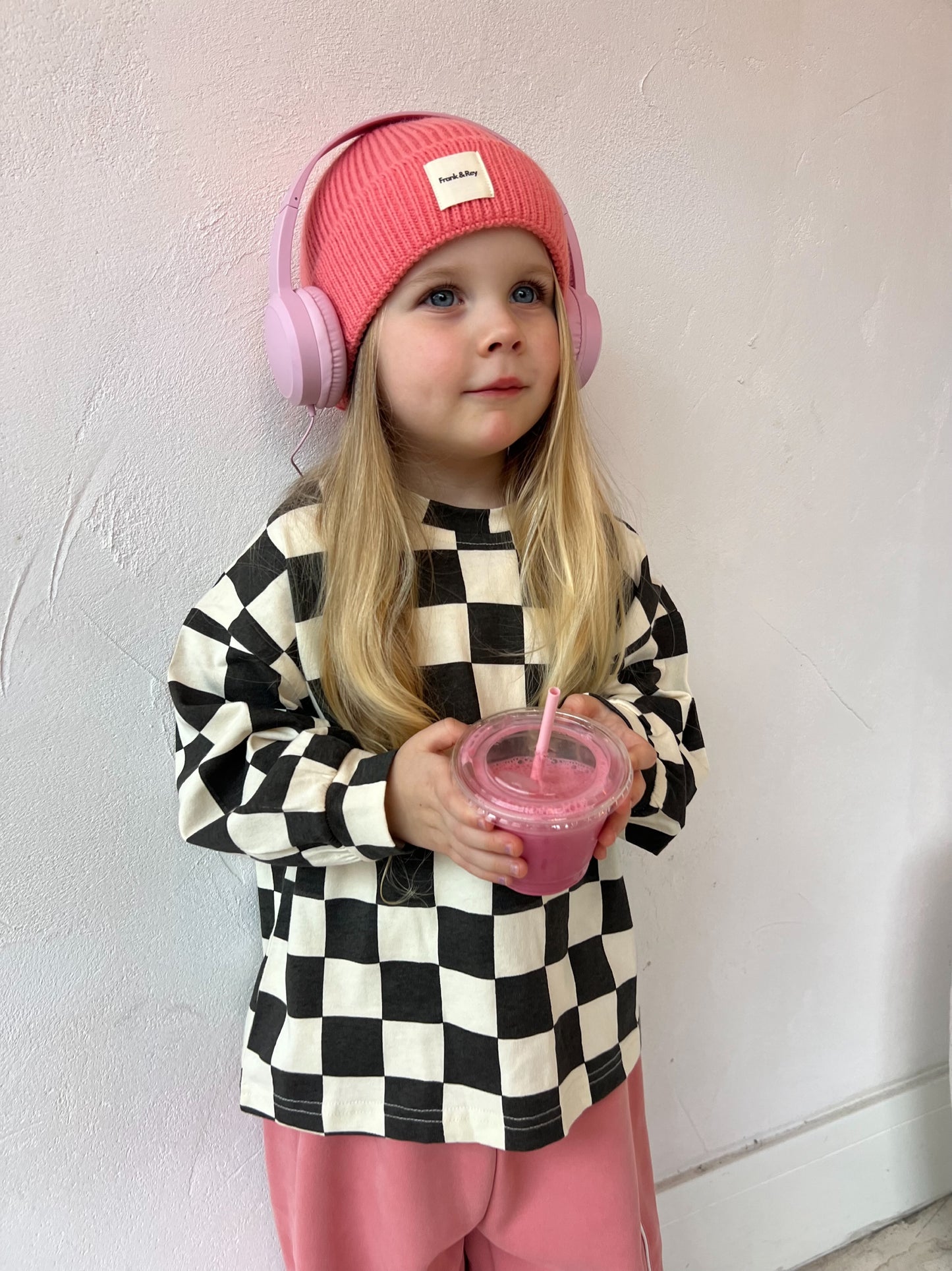 Lux knit beanie - Strawberry pink