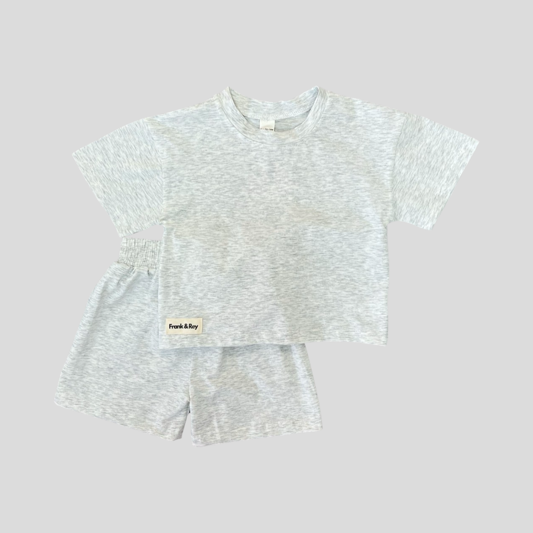 Marl Grey T-shirt & Shorts Set